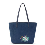 The Sak Metro Tote - Denim - Reef Seascape Embroidery