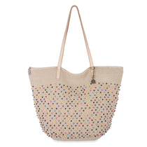 The Sak Faye Large Tote - Hand Crochet - Ecru Multi Beads