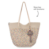 The Sak Faye Large Tote - Hand Crochet - Ecru Multi Beads