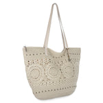 The Sak Faye Large Tote - Hand Crochet - Natural Medallion