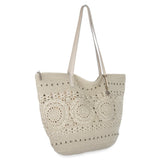 The Sak Faye Large Tote - Hand Crochet - Natural Medallion