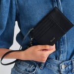 The Sak Iris Card Wristlet - Leather - Black