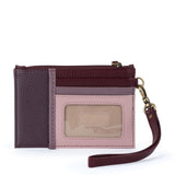 The Sak Iris Card Wristlet- Leather - Black Cherry Block
