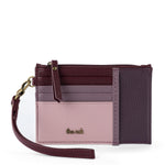 The Sak Iris Card Wristlet- Leather - Black Cherry Block
