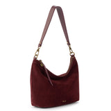 The Sak Jasmine Small Hobo - Leather - Black Cherry Suede
