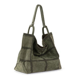 The Sak Los Feliz Large Tote - Leather - Moss Suede Patch