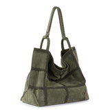 The Sak Los Feliz Large Tote - Leather - Moss Suede Patch