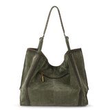The Sak Los Feliz Large Tote - Leather - Moss Suede Patch