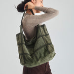 The Sak Los Feliz Large Tote - Leather - Moss Suede Patch