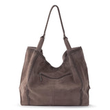 The Sak Los Feliz Large Tote - Leather - Mushroom Suede Patch
