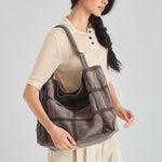 The Sak Los Feliz Large Tote - Leather - Mushroom Suede Patch