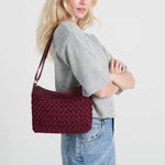 The Sak Lumi Crossbody - Hand Crochet - Black Cherry Cozy Weave