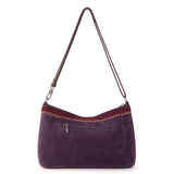 The Sak Lumi Crossbody - Leather - Aubergine Suede Blanket Stitch