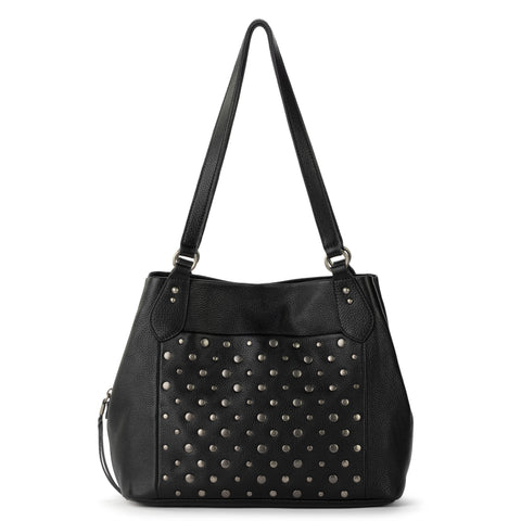 The Sak Melrose Satchel - Leather - Black Silver Stud