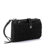 The Sak Iris Smartphone Wallet - Hand Crochet - Black Cozy Weave