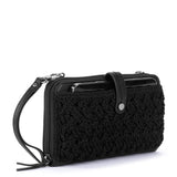 The Sak Iris Smartphone Wallet - Hand Crochet - Black Cozy Weave