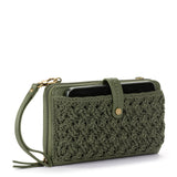 The Sak Iris Smartphone Wallet - Hand Crochet - Moss Cozy Weave