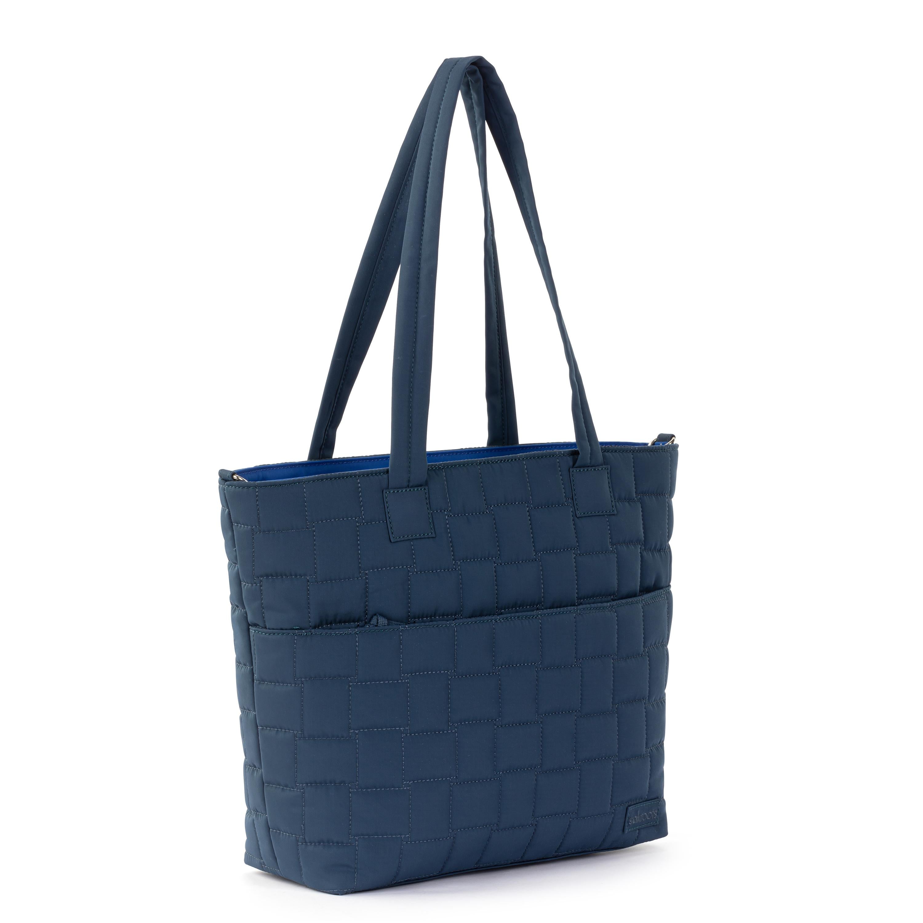 Sakroots Willow Shoulder Tote - EcoTwill - Indigo Woven Quilted