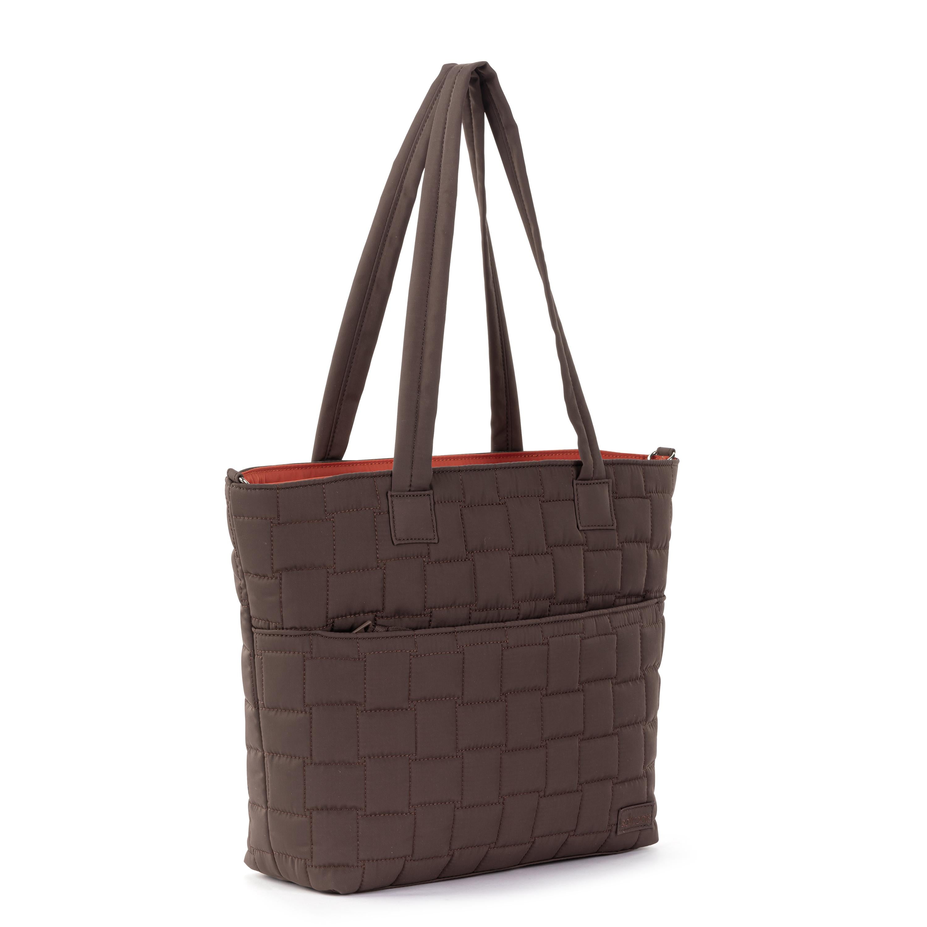 Sakroots Willow Shoulder Tote - EcoTwill - Mahogany Woven Quilted