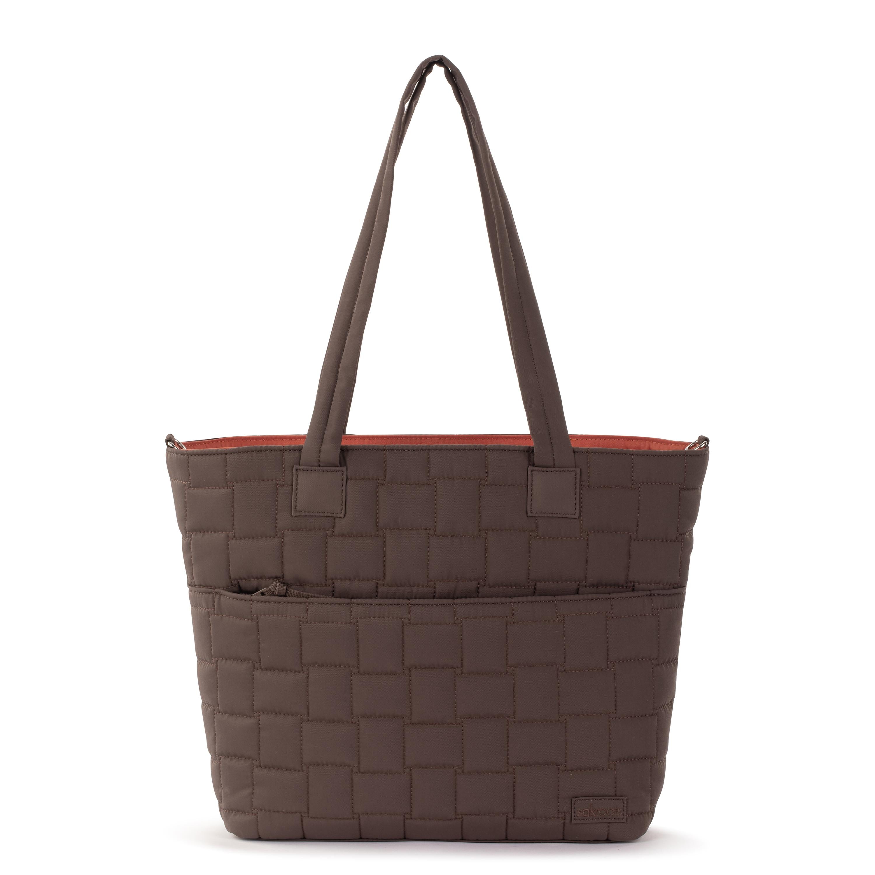 Sakroots Willow Shoulder Tote - EcoTwill - Mahogany Woven Quilted