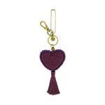 The Sak Yarnicharmz Dangle - Hand Crochet - Black Cherry Heart