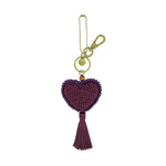 The Sak Yarnicharmz Dangle - Hand Crochet - Black Cherry Heart