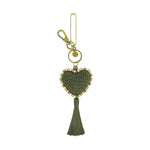 The Sak Yarnicharmz Dangle - Hand Crochet - Moss Tonal Heart