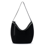The Sak Sequoia Hobo - Leather - Black Suede Blanket Stitch