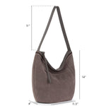 The Sak Sequoia Hobo - Leather - Mushroom Suede Blanket Stitch