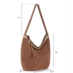 The Sak Sequoia Hobo - Leather - Tobacco Suede Blanket Stitch