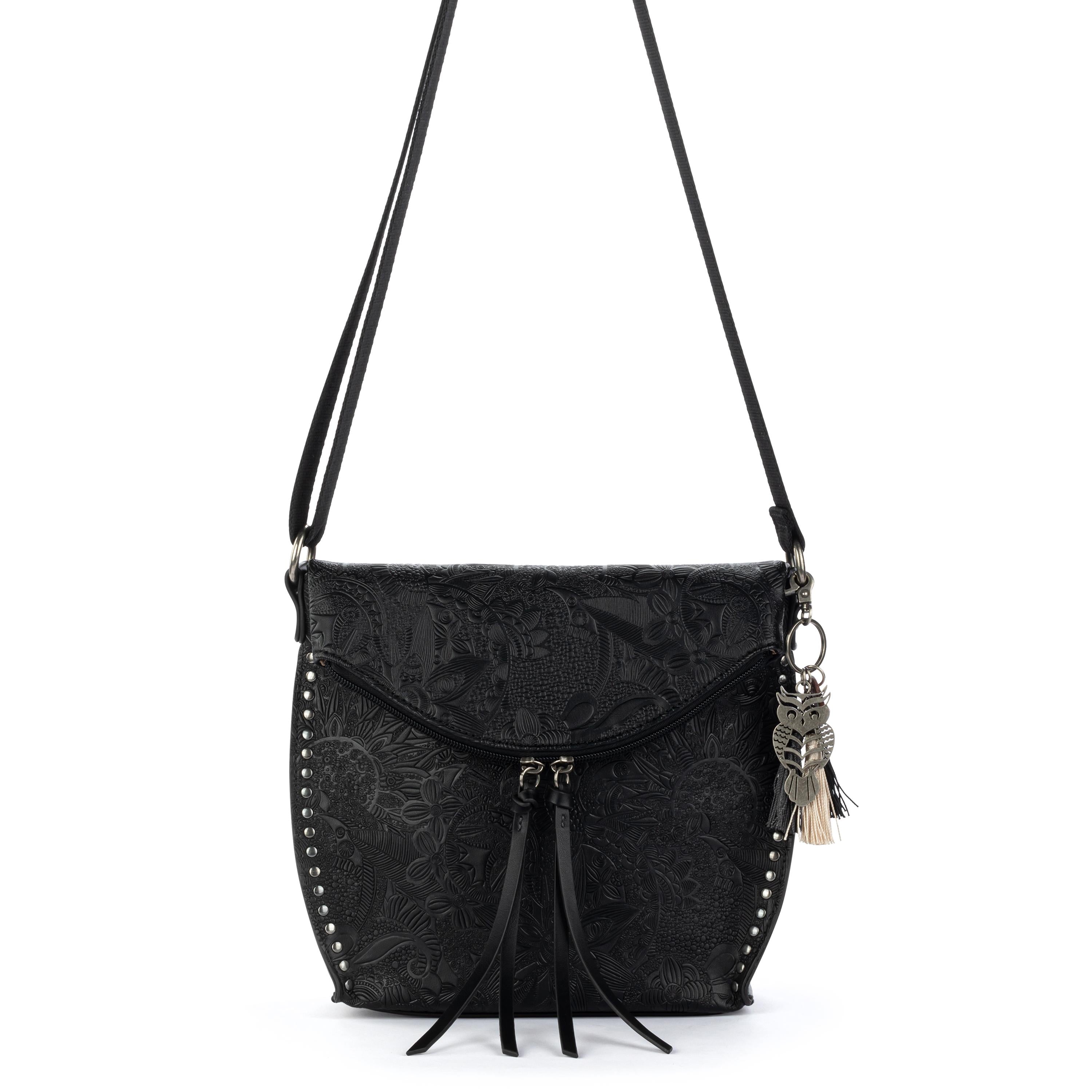 Sakroots Arcadia Flap Crossbody - Vegan Leather - Black