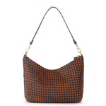 The Sak Juniper Small Hobo - Leather - Woven Mahogany Cognac