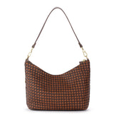 The Sak Juniper Small Hobo - Leather - Woven Mahogany Cognac