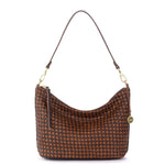 The Sak Juniper Small Hobo - Leather - Woven Mahogany Cognac