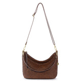 The Sak Juniper Small Hobo - Leather - Woven Mahogany Cognac