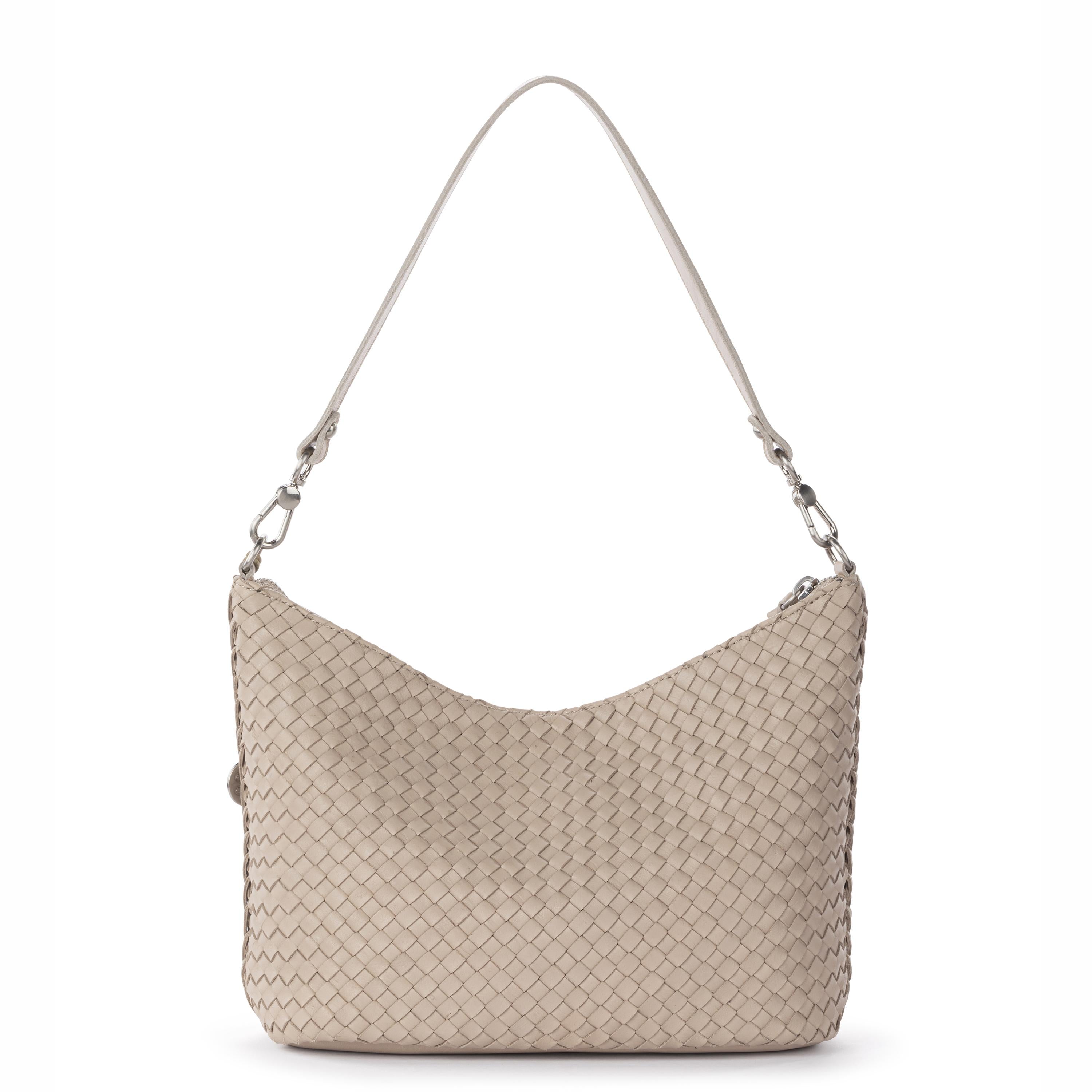 The Sak Juniper Small Hobo - Leather - Woven Sand