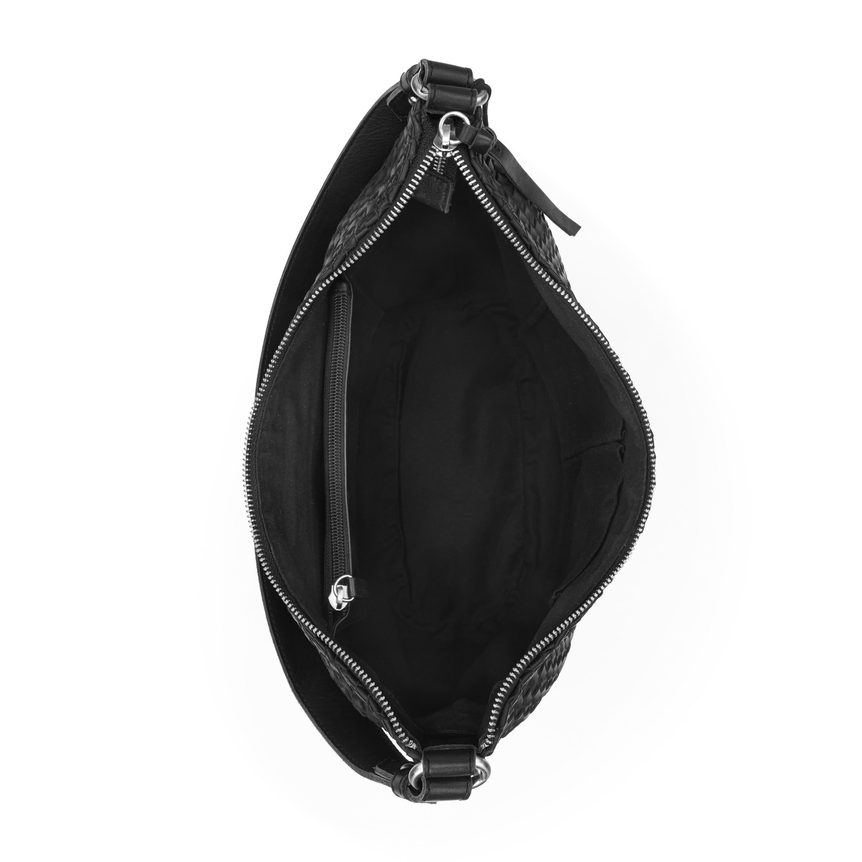 The Sak Sequoia Hobo - Leather - Woven Black