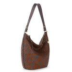 The Sak Sequoia Hobo - Leather - Woven Mahogany Cognac