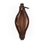The Sak Tess Sling - Leather - Woven Mahogany Cognac