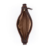 The Sak Tess Sling - Leather - Woven Mahogany Cognac