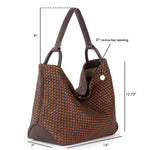 The Sak Los Feliz Large Tote - Leather - Woven Mahogany Cognac