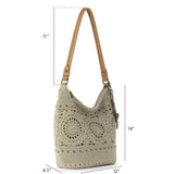The Sak Sequoia Hobo - Hand Crochet - Natural Grey Medallion