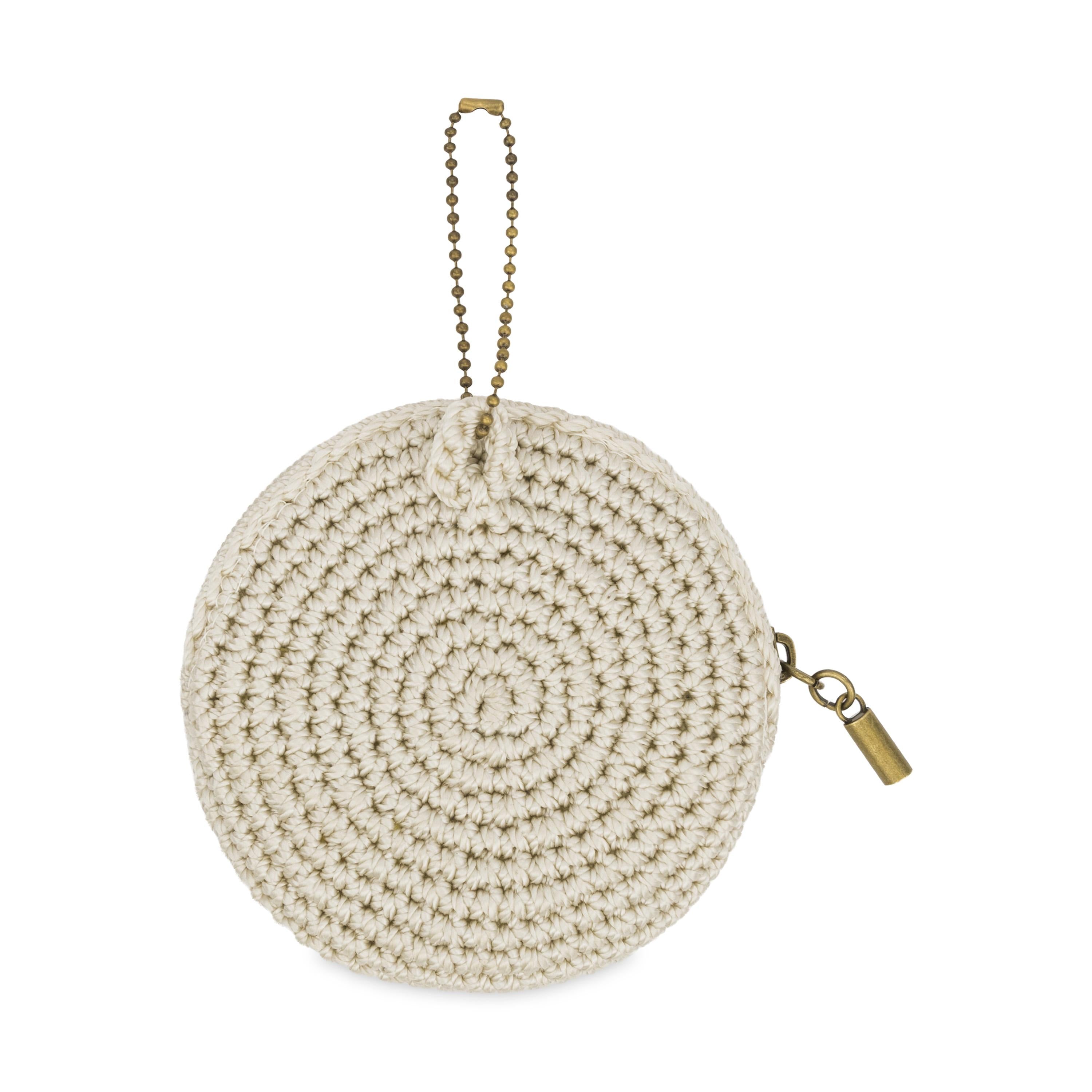 The Sak Circle Coin Pouch - Hand Crochet - Natural Clover
