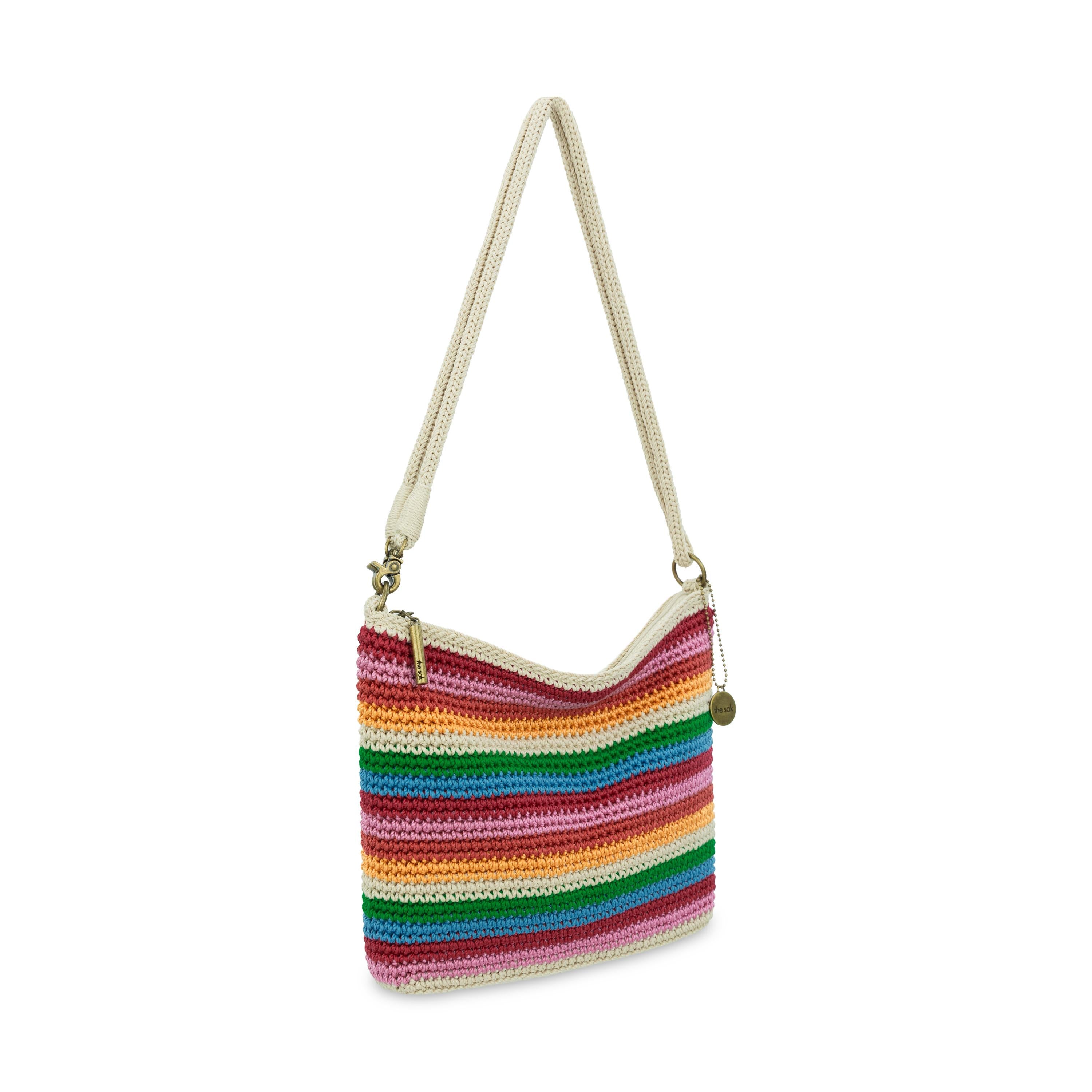 The Sak Lumi Convertible Crossbody - Hand Crochet - Rainbow Stripe