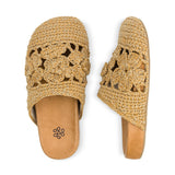 The Sak Bolinas Clog - Hand Crochet - Natural Tonal Flower