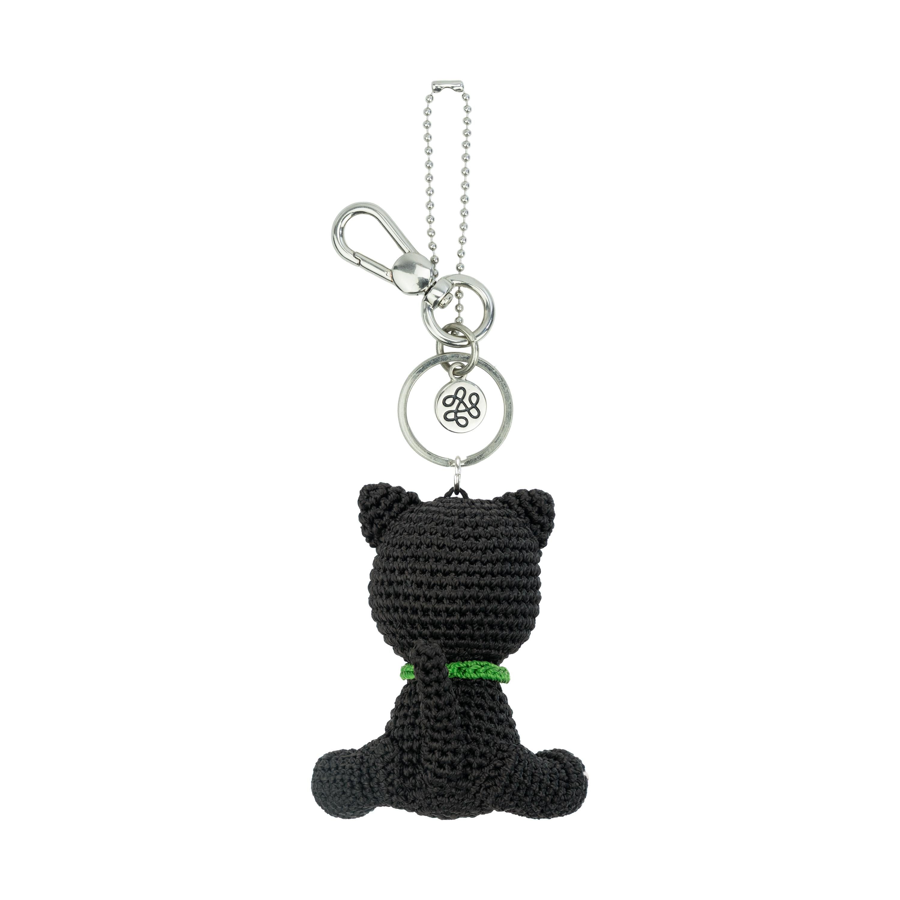 The Sak Yarnicharmz Dangle - Hand Crochet - Black Cat