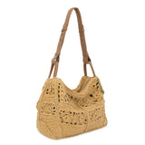 The Sak Los Feliz Hobo - Hand Crochet - Natural Tonal Flower