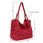 The Sak Los Feliz Large Tote - Hand Crochet - Scarlet Tonal Flower
