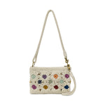 The Sak Vita Convertible Wristlet - Hand Crochet - Natural Multi Flowers