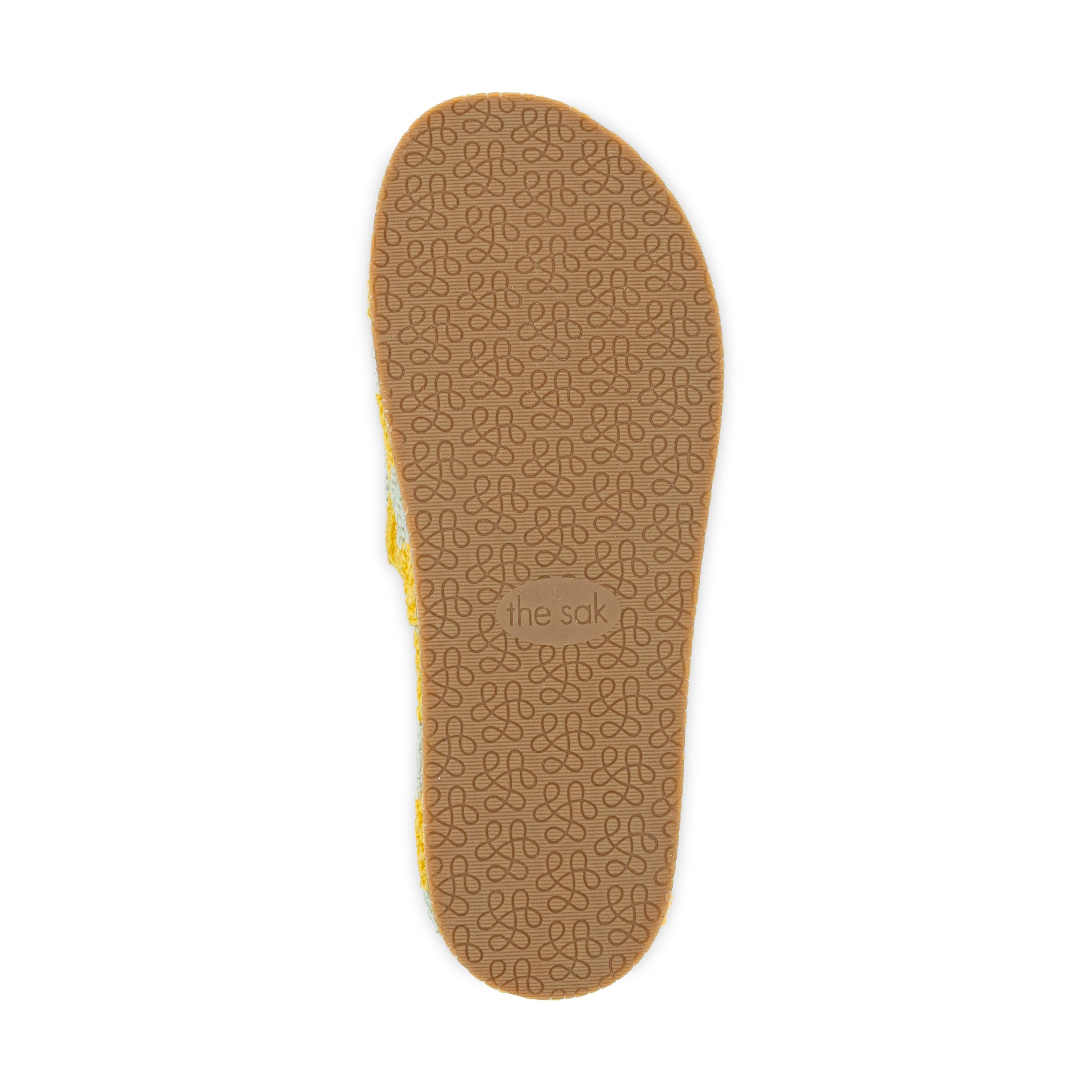 The Sak Olivia Platform Sandal - Hand Crochet - Lemon Drop Stripe